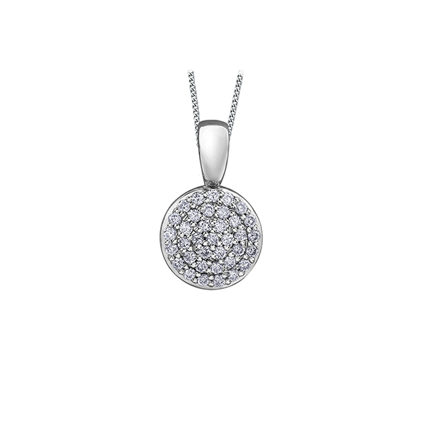 Diamond Pendant in 10K White Gold (0.15 CT. T.W.) - Silver