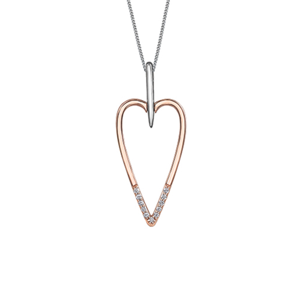 Diamond Pendant in 10K (0.06 CT. T.W.) - Silver and Rose