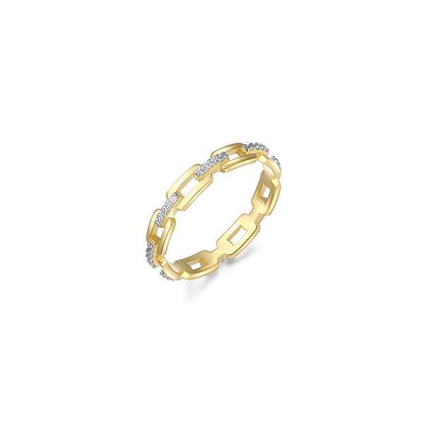 Diamondlite Cubic Zirconia Link Ring - Gold - Size 8