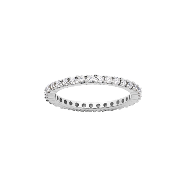 Cubic Zirconia Thin Eternity Band in sterling silver - Silver - Size 6