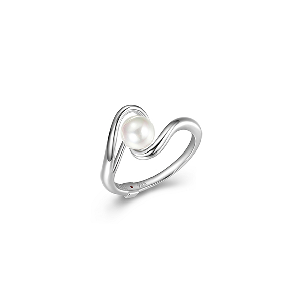 RR4LADF-W-7 "Caramel" 6-6.5mm Pearl Bypass Ring - Silver