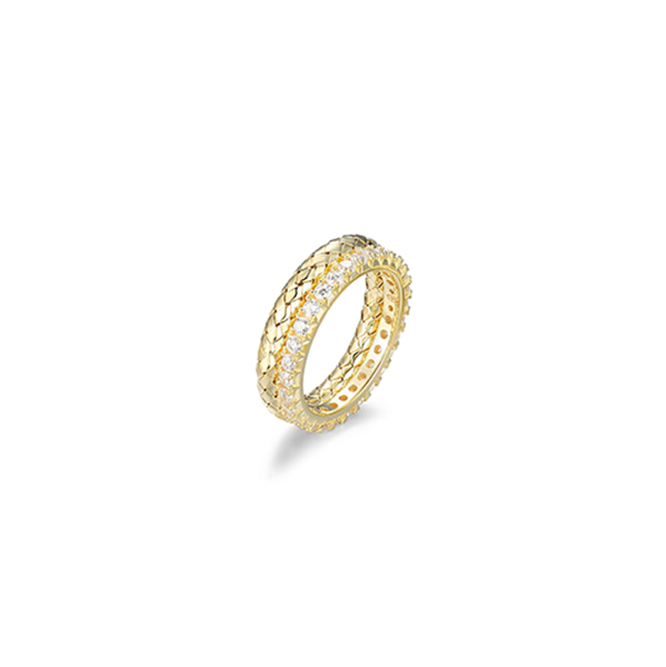 RS4Q050-Y-6 Sterling Silver "Gleam" CZ & Mesh 2-Row - Gold