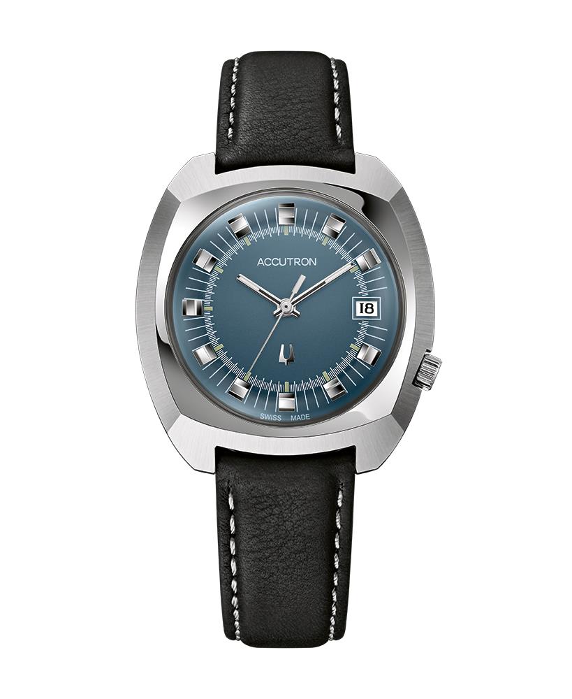 Legacy Collection Automatic Watch, Teal Dial and Black Leather Strap