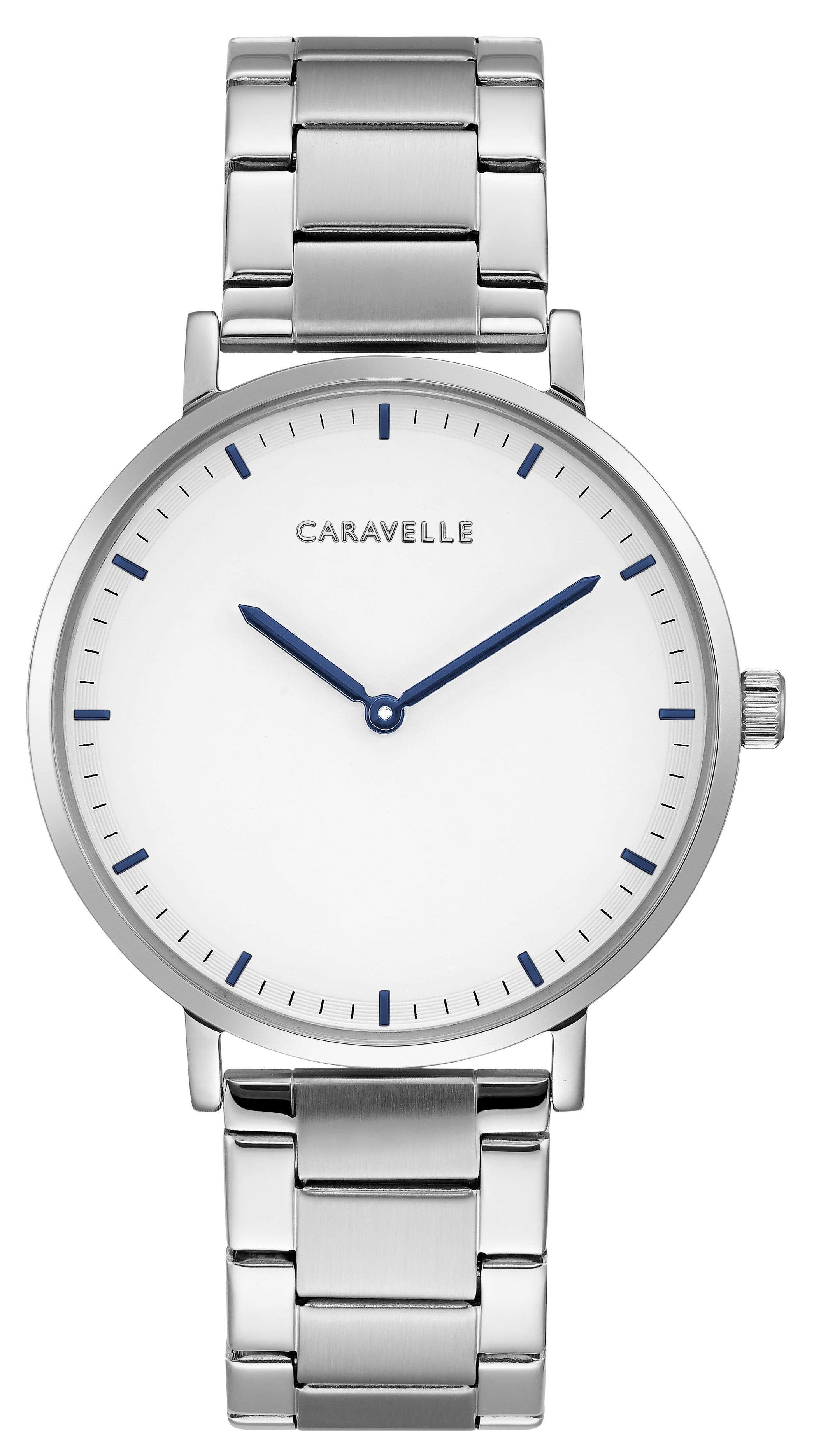 Mens Min Max Silver-Tone Stainless Steel Watch White Dial