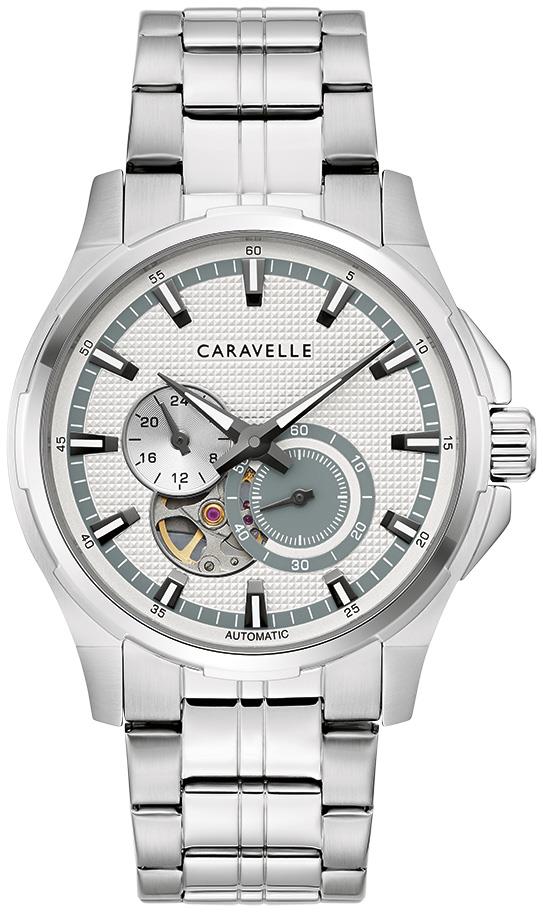 Men's Dress Stainless Steel Bracelet watch, Silver-White dial