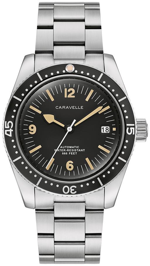 Men's Vintage Sport Stainless Steel Bracelet watch, Black dial