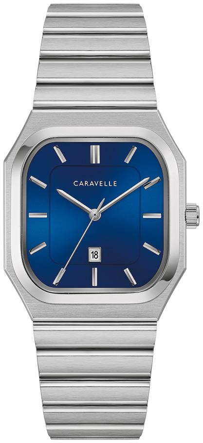 Men's Vintage Stainless Steel Bracelet watch, Blue dial