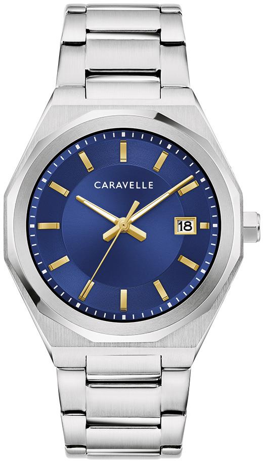 Men's Classic Dress Stainless Steel Bracelet watch, Blue dial