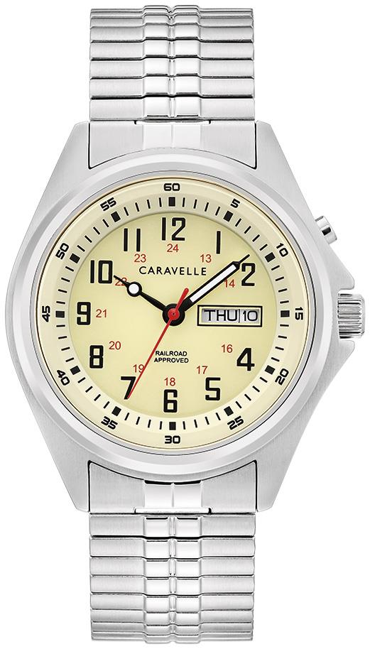 Men's Expansion Band Bracelet Watch, Silver-tone