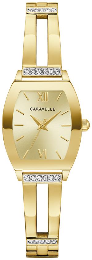Ladies Modern Gold-Tone Stainless Steel Expansion Watch Champagne Dial