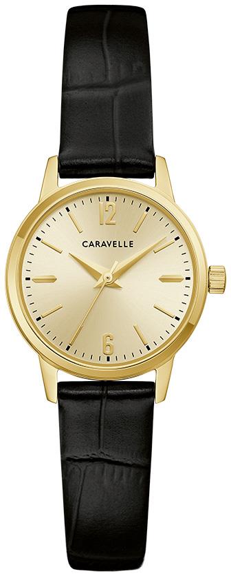 Ladies' Classic Dress Leather Strap watch, Champagne dial