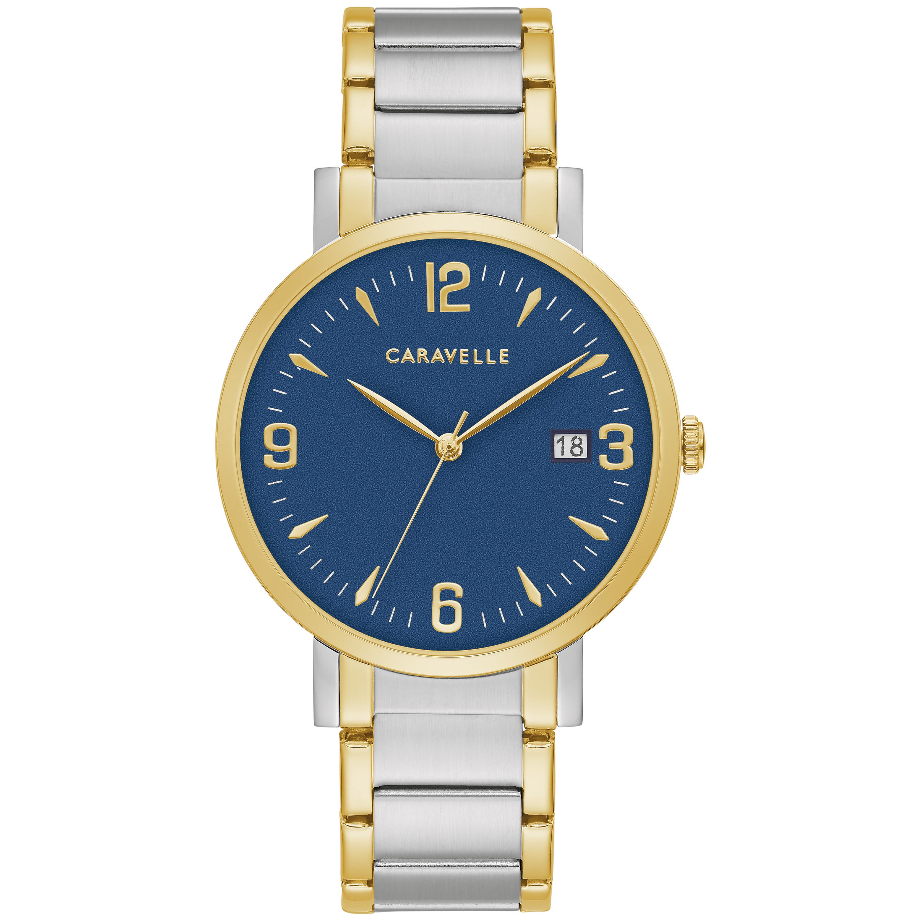 Men's Two-tone Bracelet Retro Style - Blue Dial