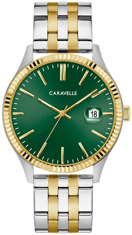 Men's Dress Stainless Steel Bracelet watch, Green dial