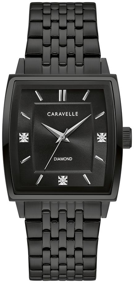 Men's Modern Black Stainless-Steel Bracelet with Black dial