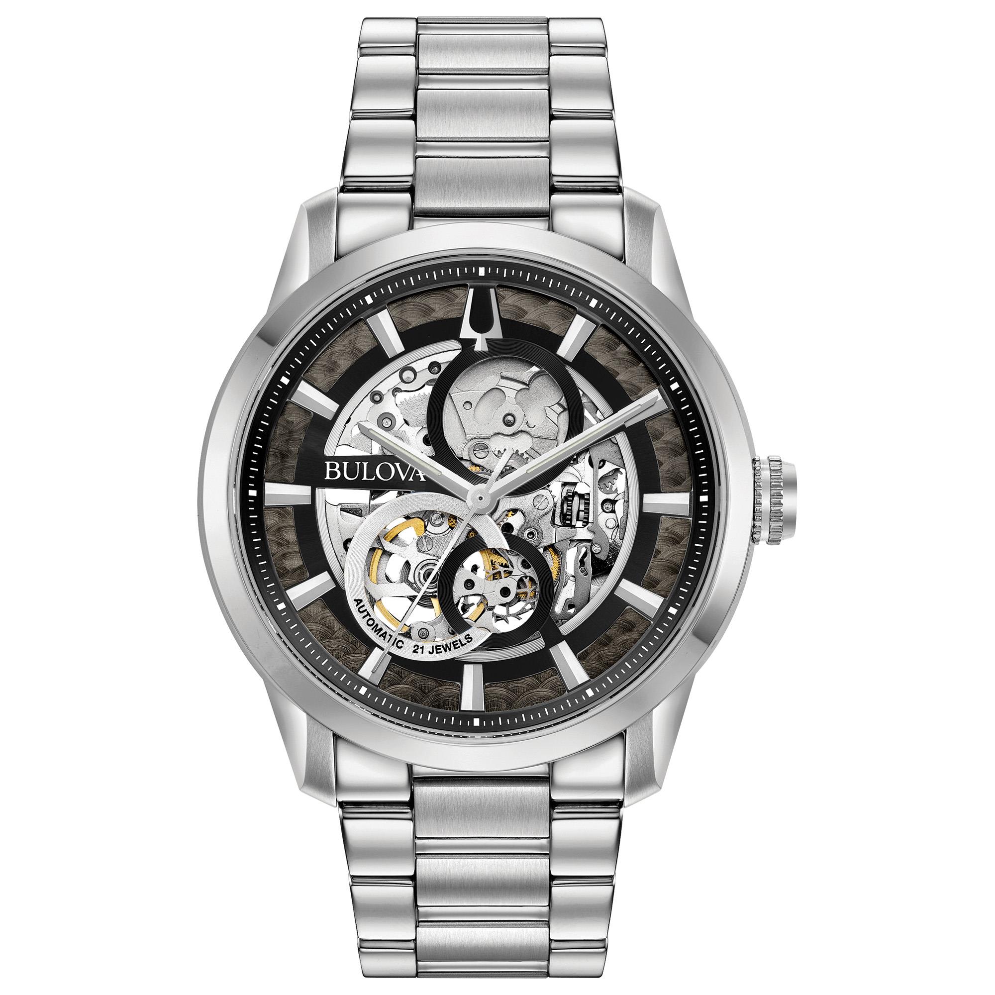 Men's Sutton Automatic Watch, Stainless Steel with Black Dial