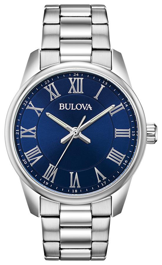 Men's Classic Stainless Steel watch, Blue dial