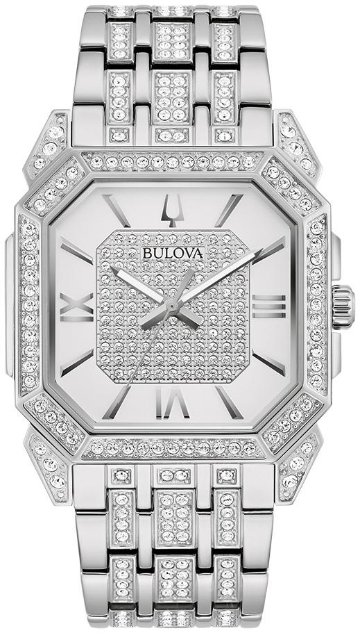 Men's Crystal Octava Silver-Tone Stainless Steel Bracelet Watch Silver-Tone dial