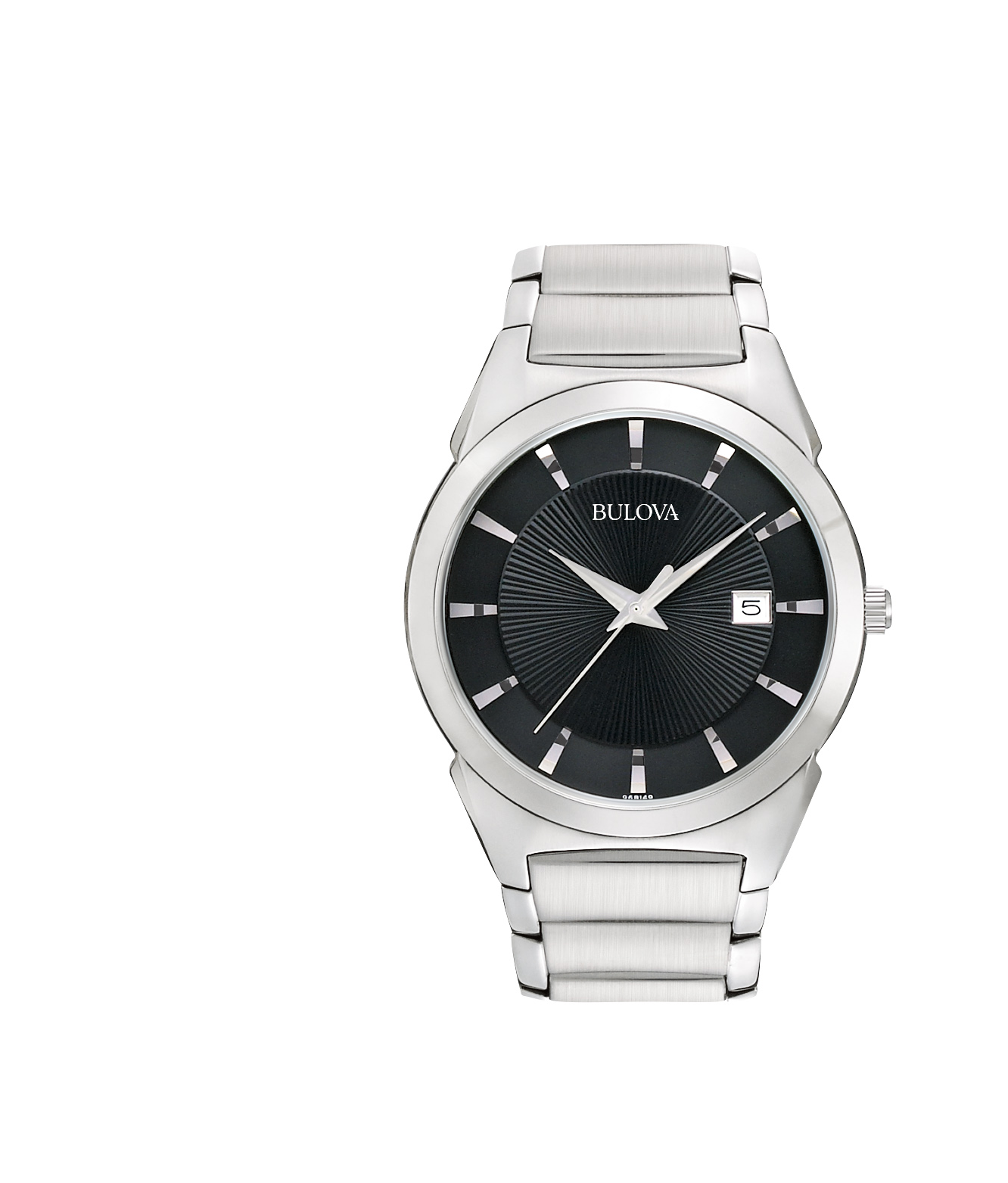 Men's Stainless Steel Bracelet Watch, Black Dial