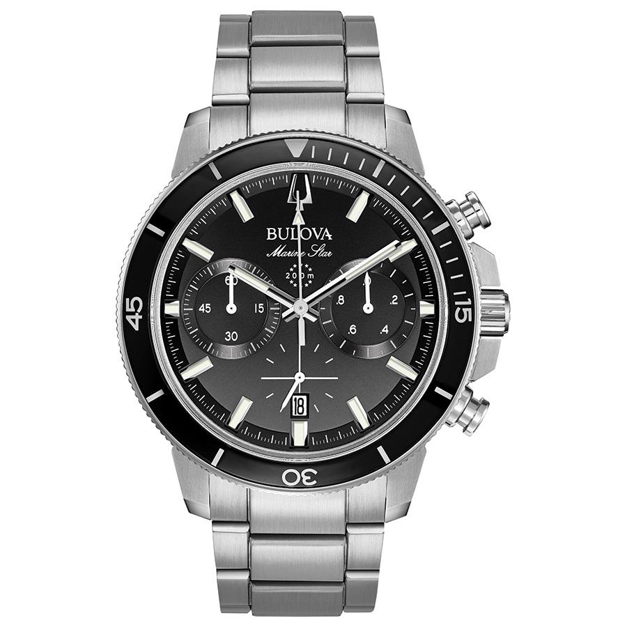 Men's Marine Star Watch, Stainless Steel with Black Dial