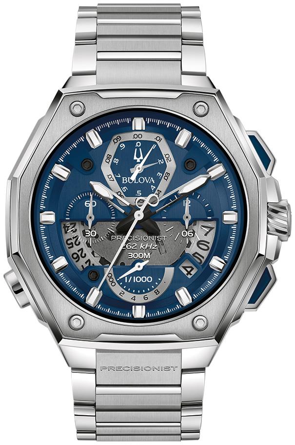 Men's Precisionist Watch, Stainless Steel with Blue Dial