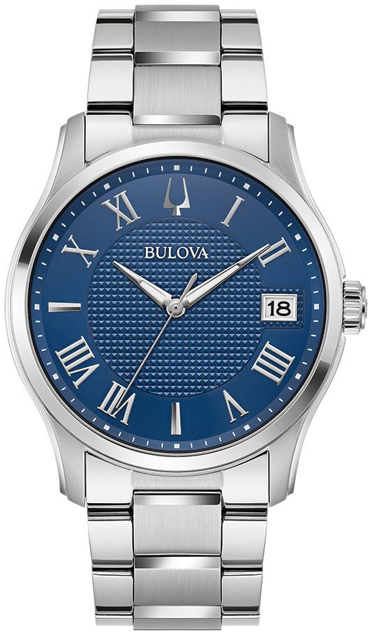 Men's Classic Wilton Silver-Tone Stainless Steel Bracelet Watch Blue dial