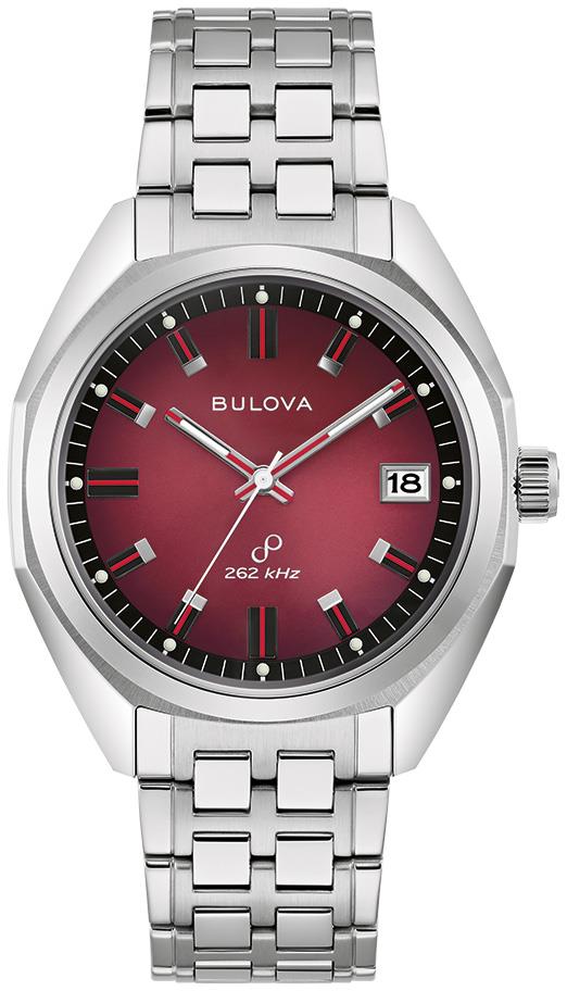 Bulova Men's Jet Star Stainless Steel Bracelet watch, Red dial