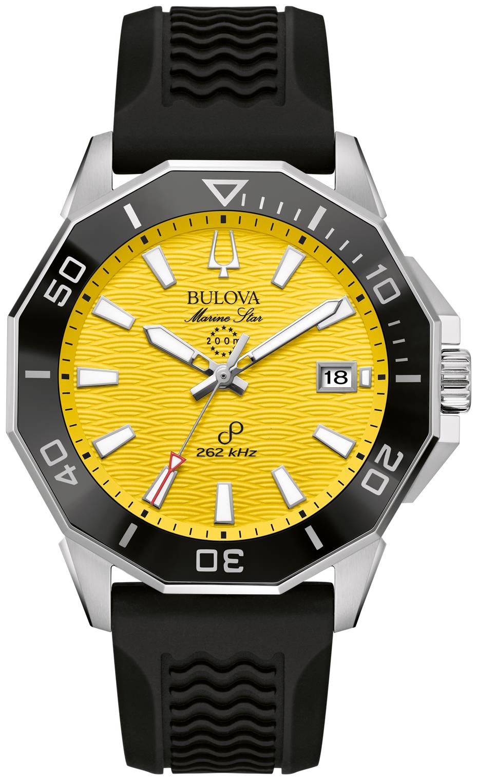 Men's Marine Star Series C Silicone Strap watch, Yellow dial