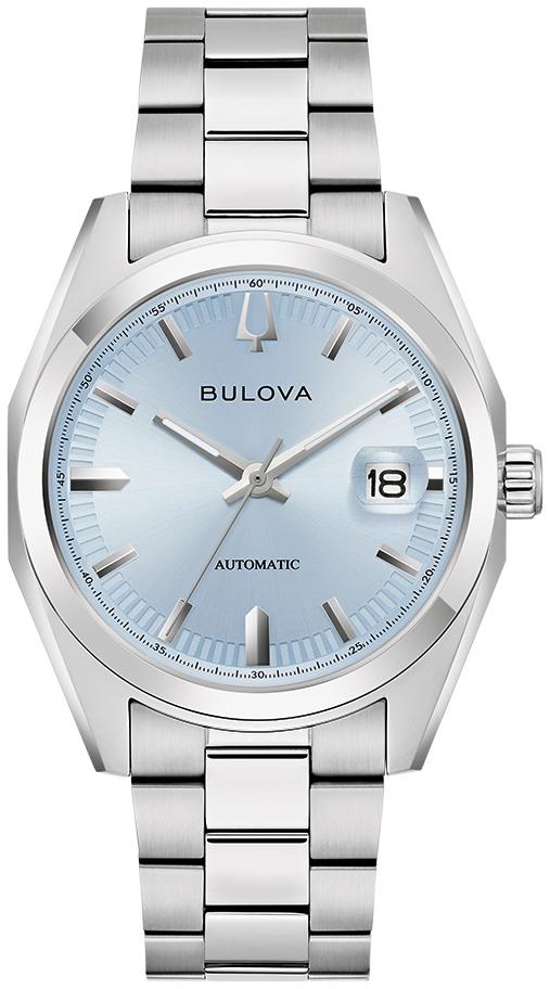 Mens Surveyor Automatic Silver-Tone Stainless Steel Watch Light Blue Dial
