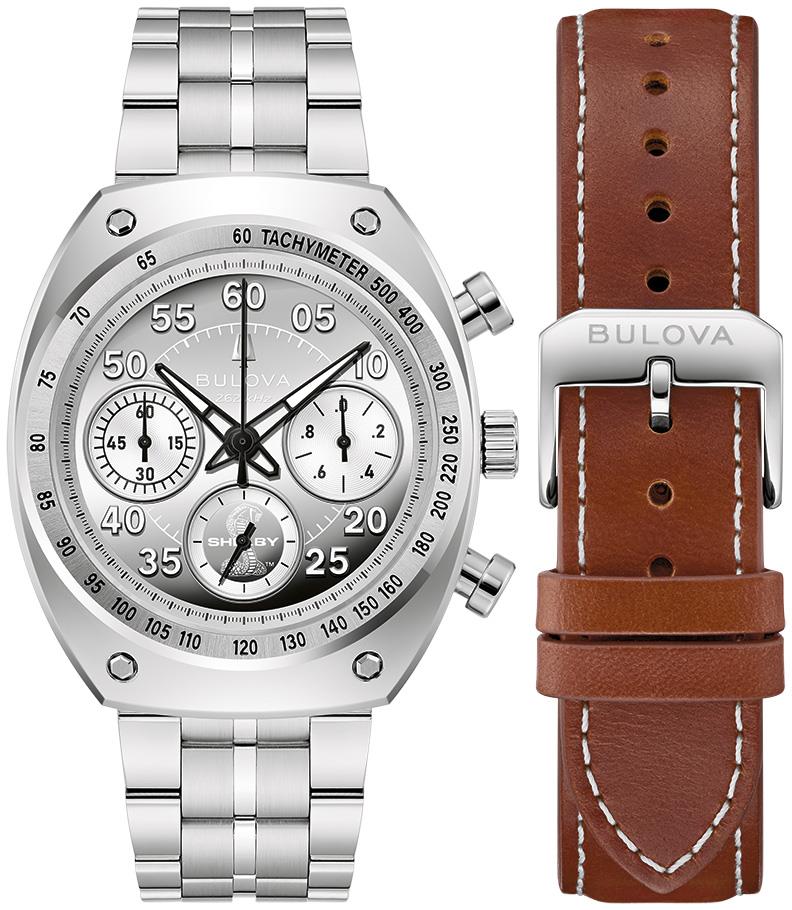 Men's Shelby Racing Stainless Steel Bracelet watch, Silver dial