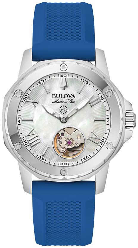 Ladies' Marine Star Series A Silicone Strap watch, White MOP dial