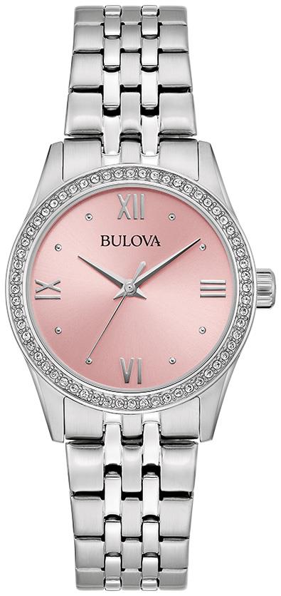 Ladies' Corporate Collection Crystal Silver-Tone Watch, Pink Dial