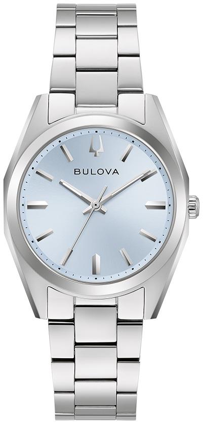 Ladies Surveyor Silver-Tone Stainless Steel Watch Light Blue Dial