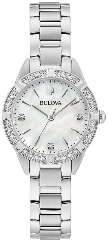 Ladies' Sutton Slim Diamond Silver-Tone Stainless Steel Watch, MOP Dial