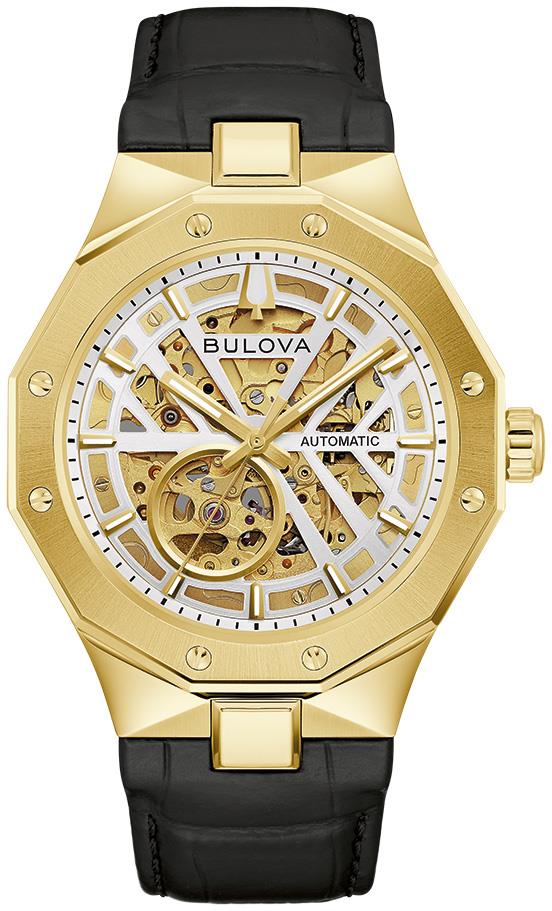 Men's Prestige Leather Strap watch, Silver-White dial