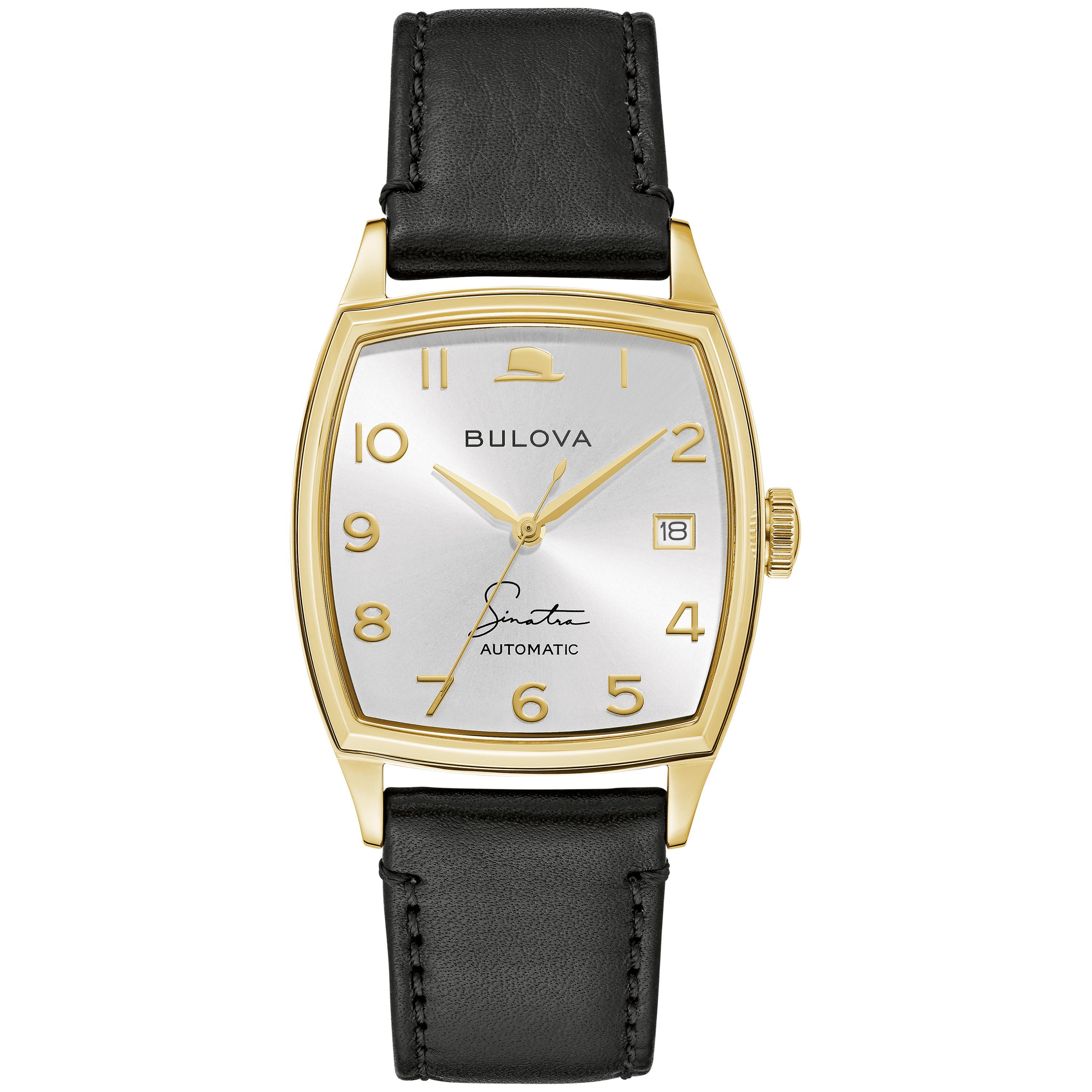 Unisex Young At Heart Automatic Black Leather Strap Watch Silver Dial