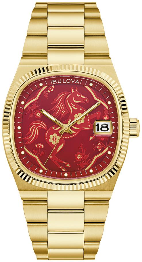 Men's Super Seville Stainless Steel Bracelet watch, Red dial