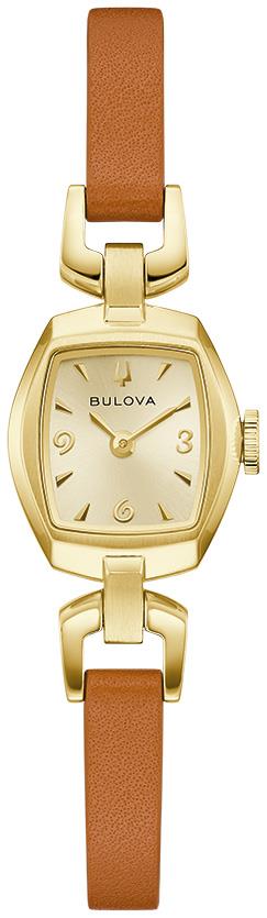 Ladies' Goddess of Time Leather Strap watch, Champagne dial