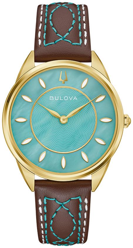 Ladies' Sutton Leather Strap watch, Turquoise MOP dial