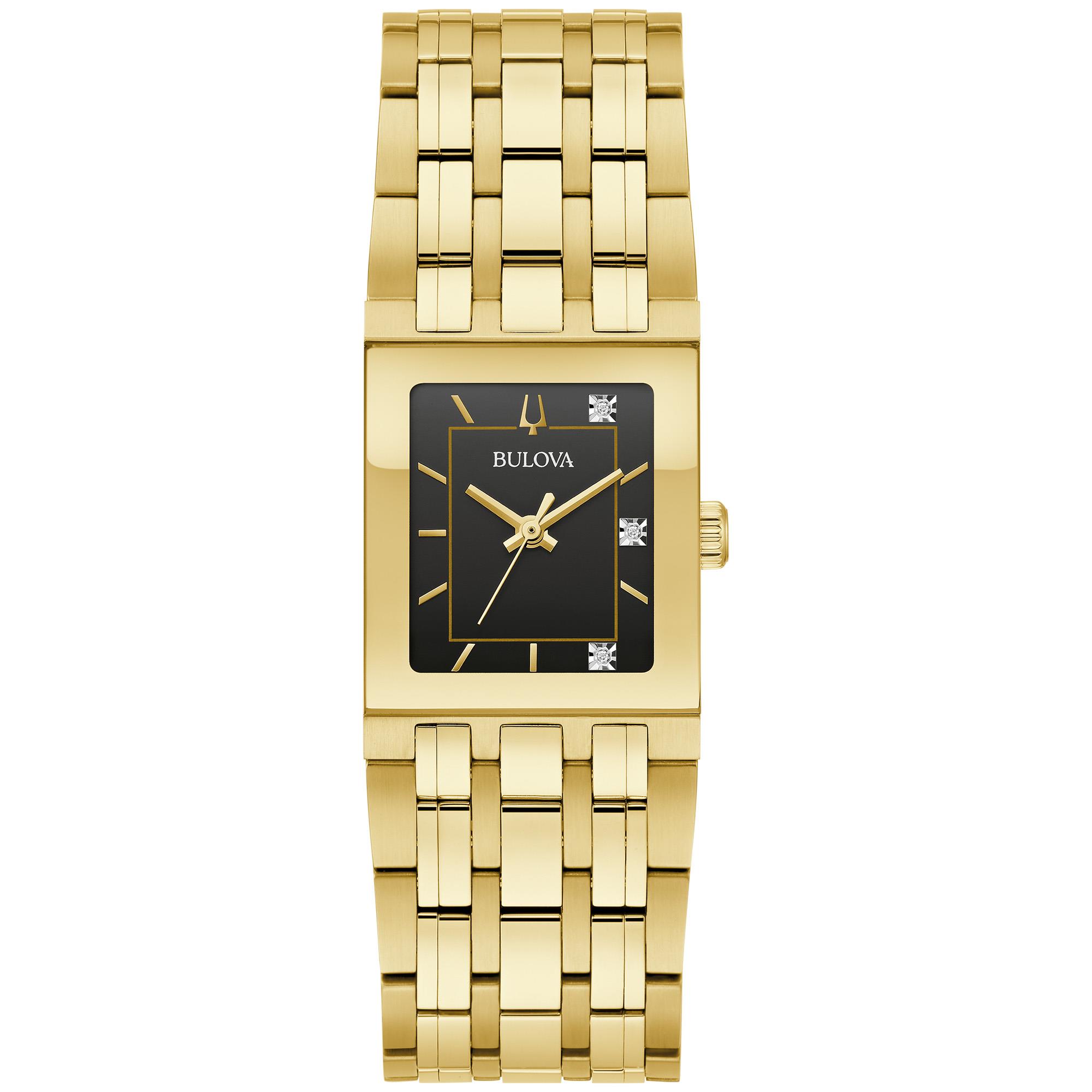 Ladies' Quadra, Stainless Steel Bracelet with Black dial