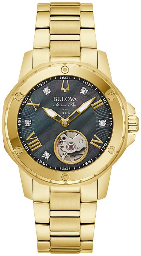 Ladies' Marine Star Series A Stainless Steel Bracelet watch, Black MOP dial