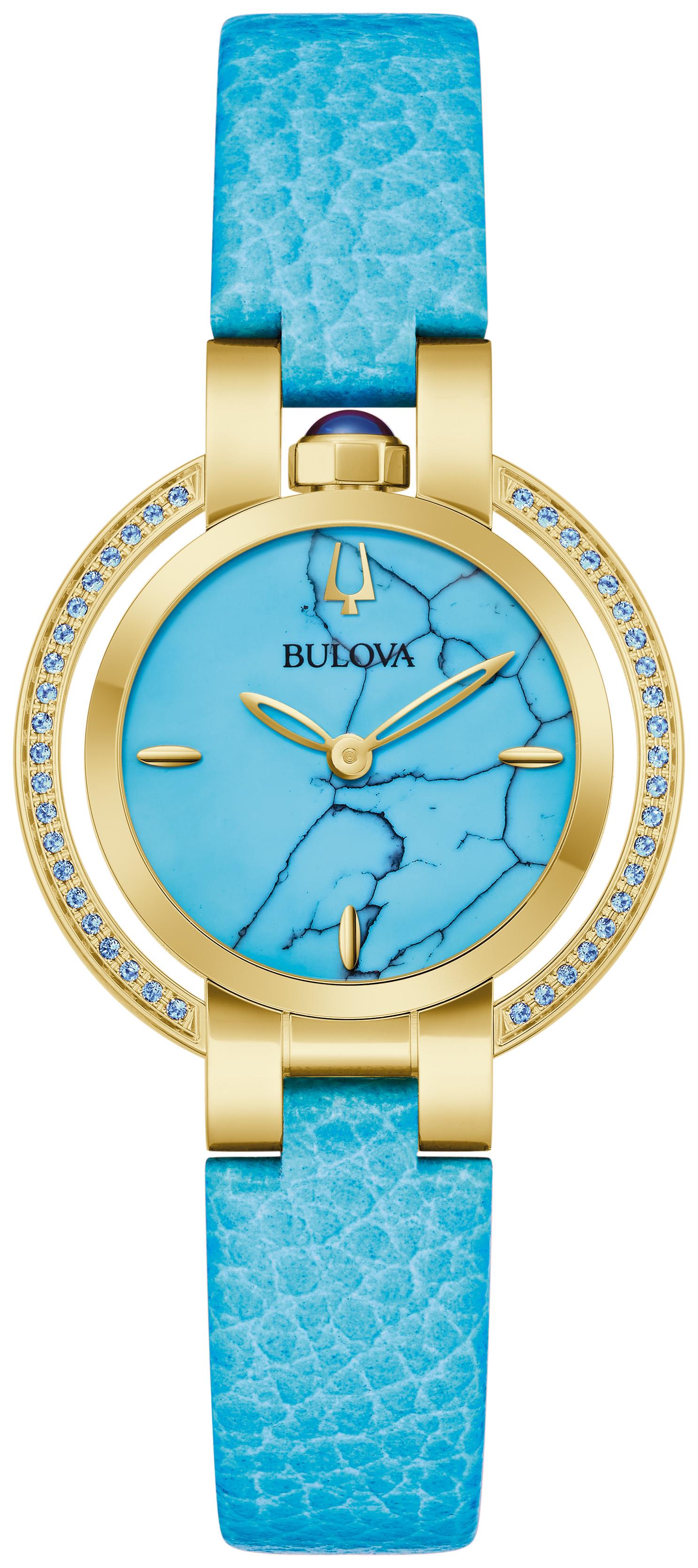 Ladies' Rubaiyat Leather Strap watch, Turquoise dial