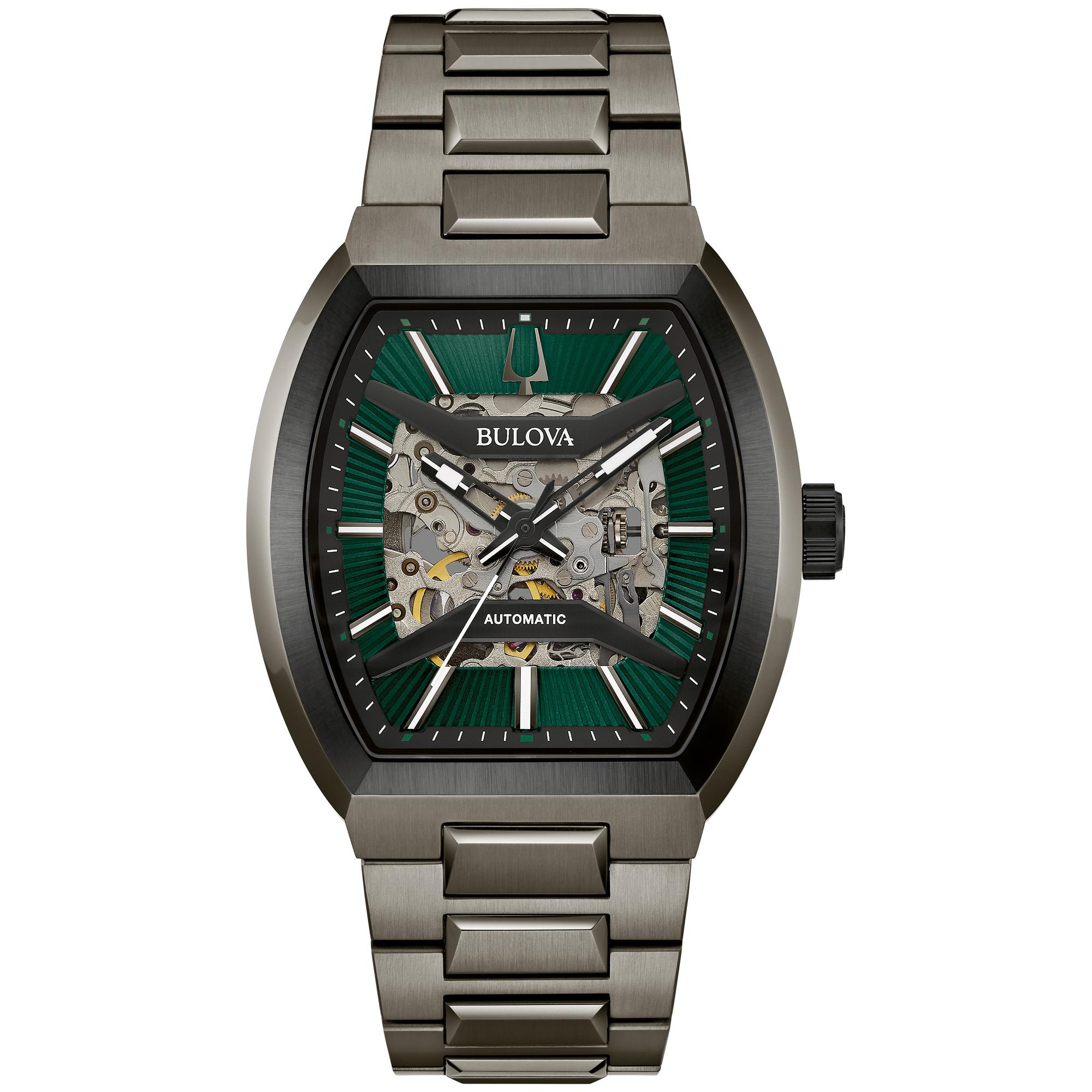 Men's Maquina Stainless Steel Bracelet watch, Green dial