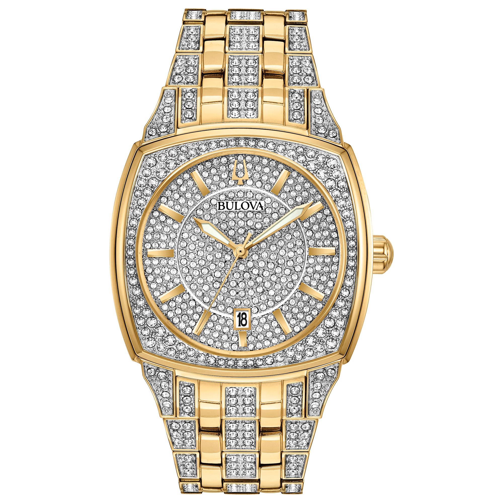 Men's Crystal Collection, Gold-tone Bracelet Watch
