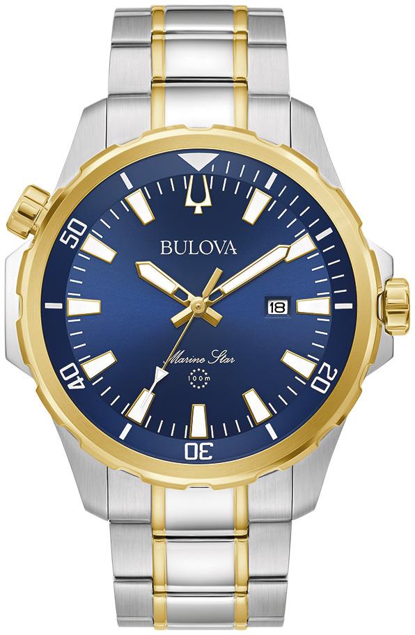 Men's Marine Star, Two-tone Stainless Steel Watch, Blue Dial