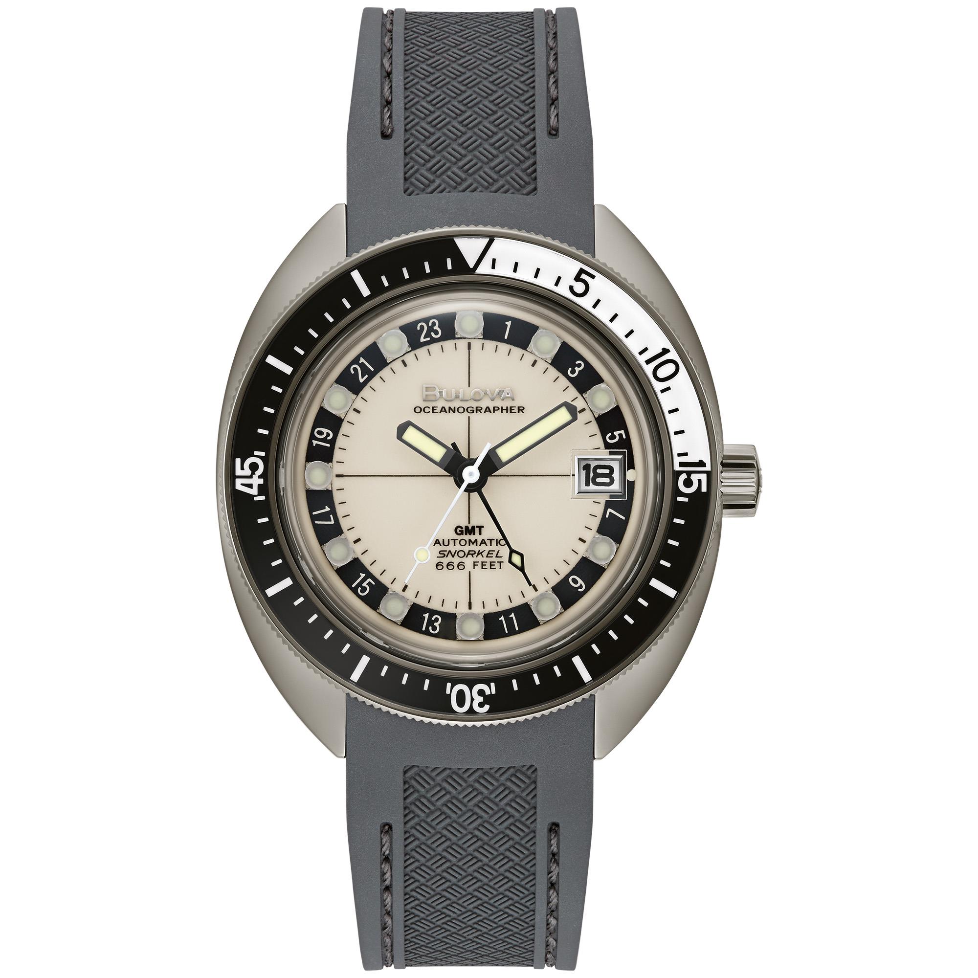 Men's Oceanographer, Snorkel Polyurethane Strap watch, White dial