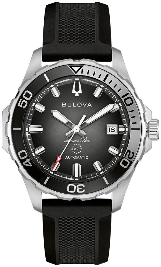 Men's Marine Star Series B Stainless Steel Rubber watch, Black dial
