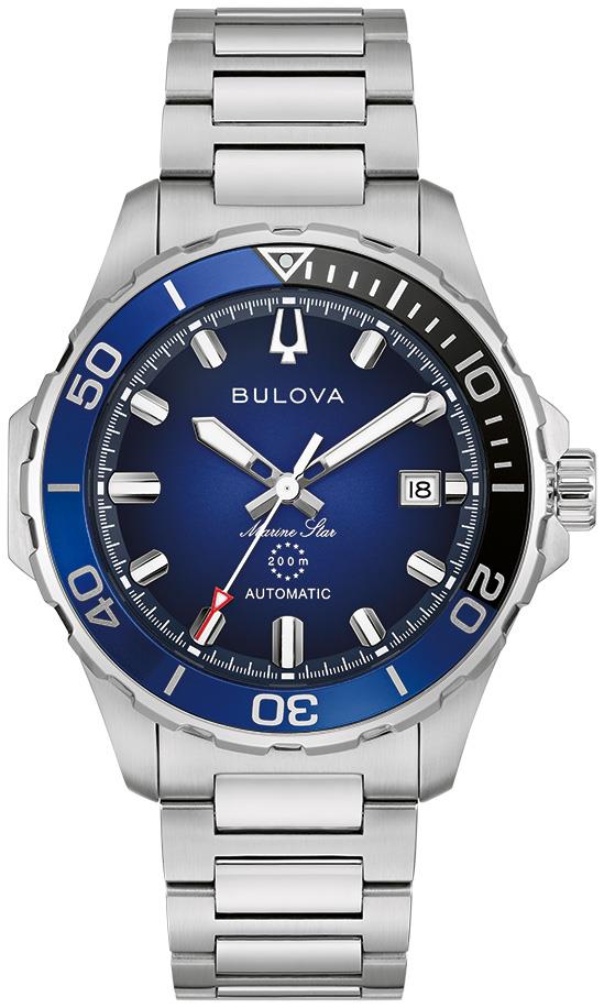 Mens Marine Star Series B Automatic Blue & Silver SS Watch Blue & Black Dial