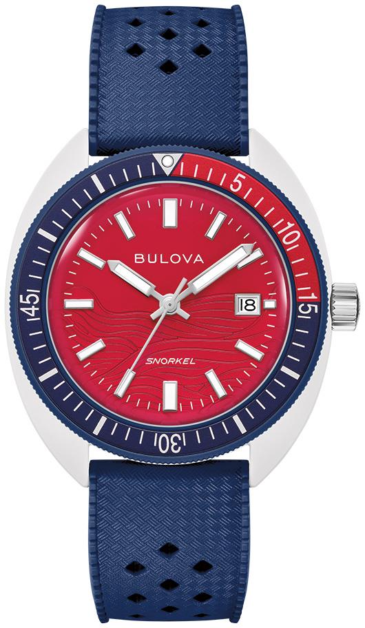 Men's Snorkel HNBR Rubber Strap watch, Red dial