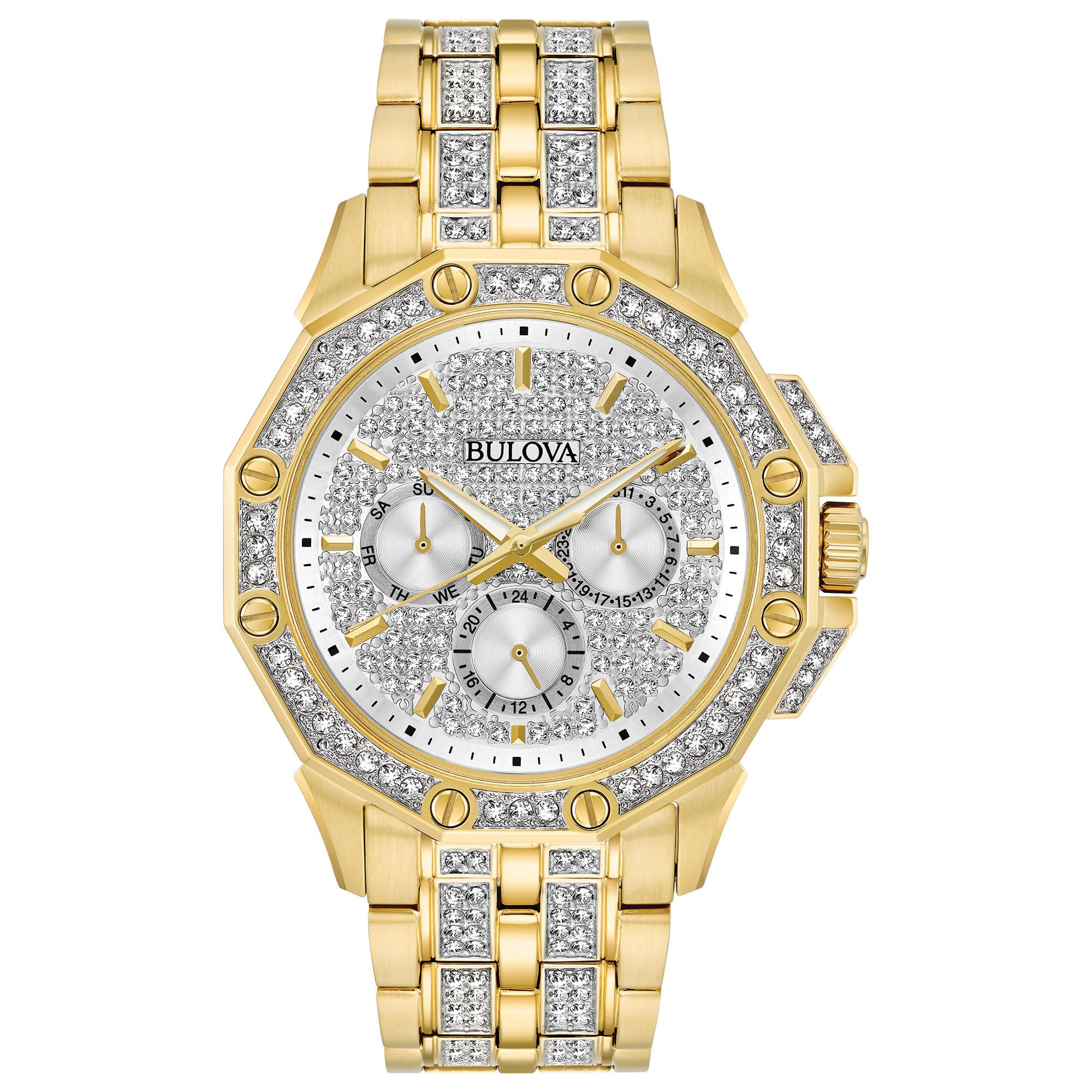 Mens Octava Gold-Tone & Swarovski Crystal Watch