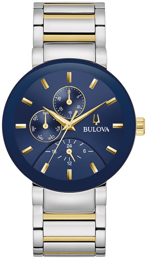 Men's Modern Futuro Stainless Steel Bracelet watch, Blue dial